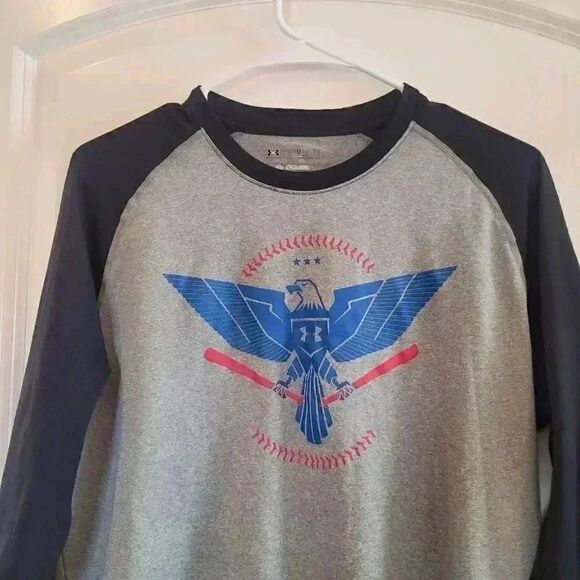 Under Armour Unisex Youth Baseball/Softball Raglan Sleeve T-Shirt - Picture 3 of 8